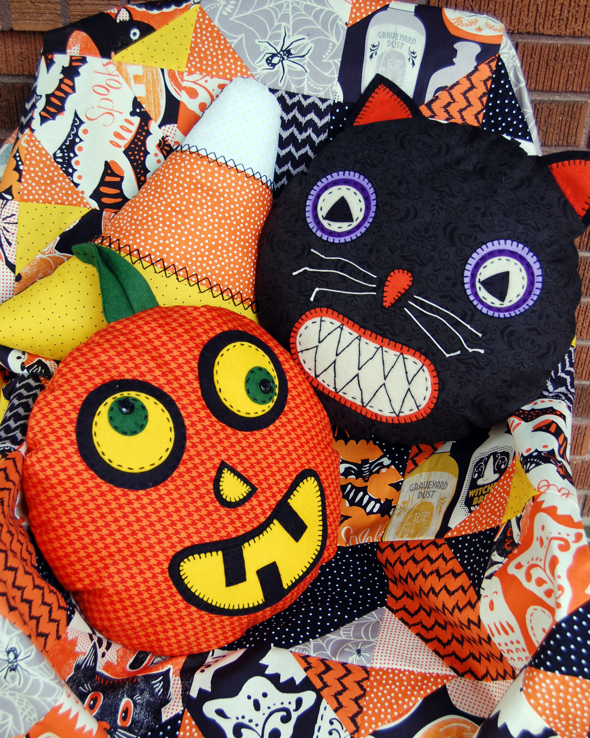 8. Bewitching Beauties: Intricate Halloween-Themed Amigurumi Pillows